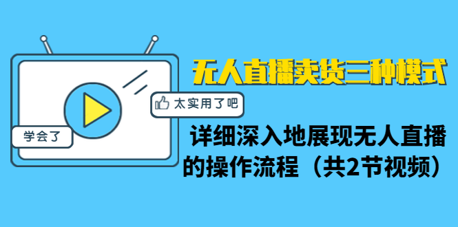 无人直播卖货三种模式：详细深入地展现无人直播的操作流程（共2节视频）-辉硕副业