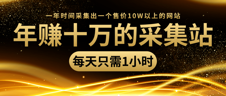 年赚十万的采集站，每天却只需要1小时，一年时间采集出一个售价10W以上的网站-辉硕副业