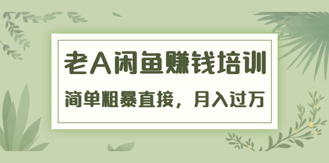 《老A闲鱼赚钱培训》简单粗暴直接，月入过万真正的闲鱼战术实课（51节课）-辉硕副业