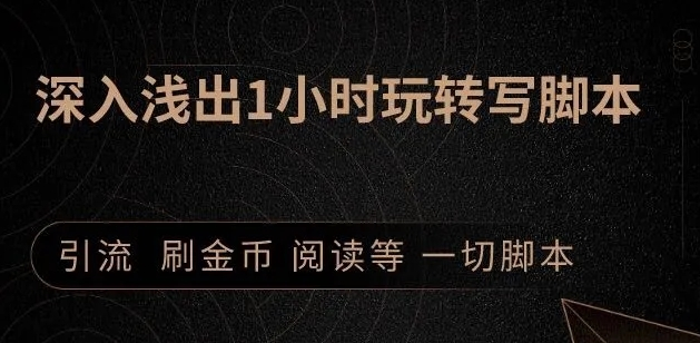 引流脚本实战课：1小时深入浅出视频实操讲解，教你0基础学会写引流脚本-辉硕副业