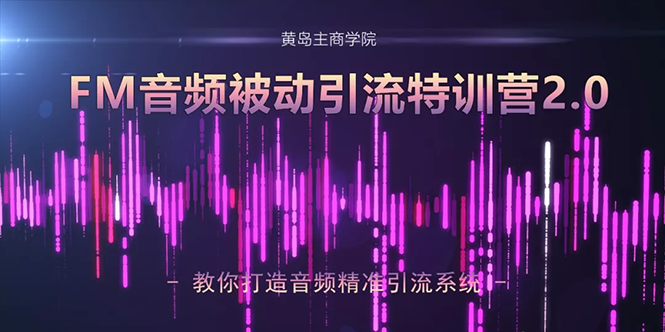 黄岛主·FM音频引流特训营2.0：独家引流模式，单账号50W+播放量，轻松变现-辉硕副业