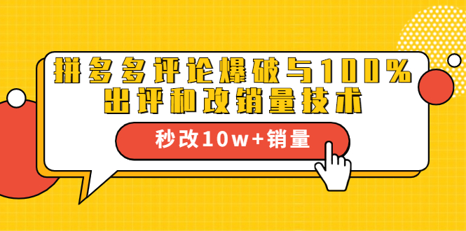 2021拼多多黑科技：拼多多评论爆破与100%出评和改销量技术-辉硕副业