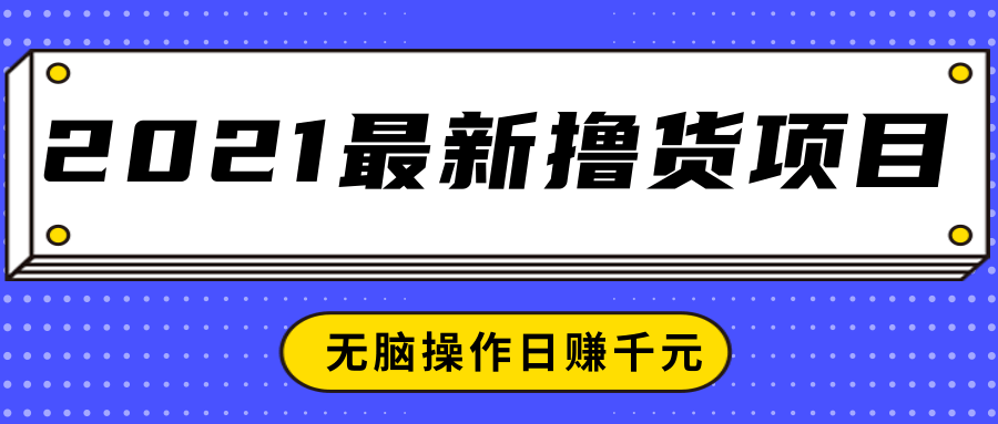 2021最新撸货项目，一部手机即可实现无脑操作轻松日赚千元-辉硕副业