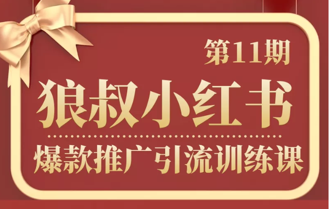 狼叔小红书爆款推广引流训练课第11期，手把手带你玩转小红书-辉硕副业