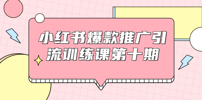 小红书爆款推广引流训练课第十期，手把手带你玩转小红书，轻松月入过万-辉硕副业
