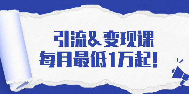 引流&变现课：分享一整套流量方法以及各个渠道收入，每月最低1万起！-辉硕副业