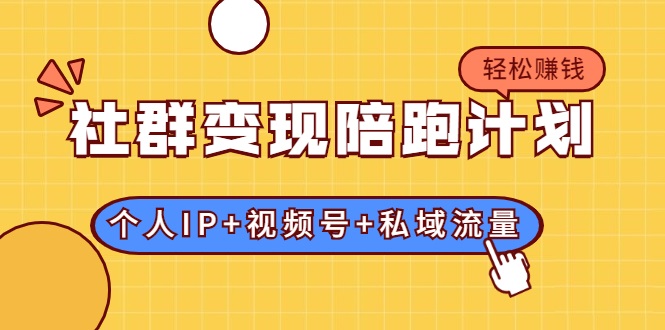 社群变现陪跑计划：建立“个人IP+视频号+私域流量”的社群商业模式轻松赚钱-辉硕副业