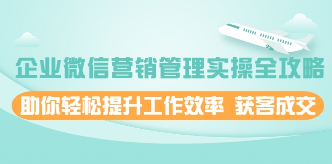 企业微信营销管理实操全攻略，助你轻松提升工作效率 获客成交 价值680元-辉硕副业
