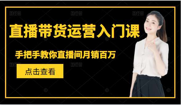 直播带货运营入门课，手把手教你直播间月销百万-辉硕副业