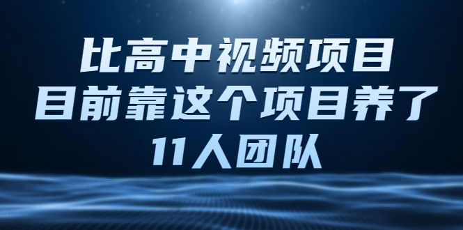 比高中视频项目，目前靠这个项目养了11人团队【视频课程】-辉硕副业