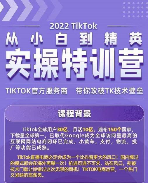 Seven漆·2022Tiktok从小白到精英实操特训营，带你掌握Tiktok账号运营-辉硕副业