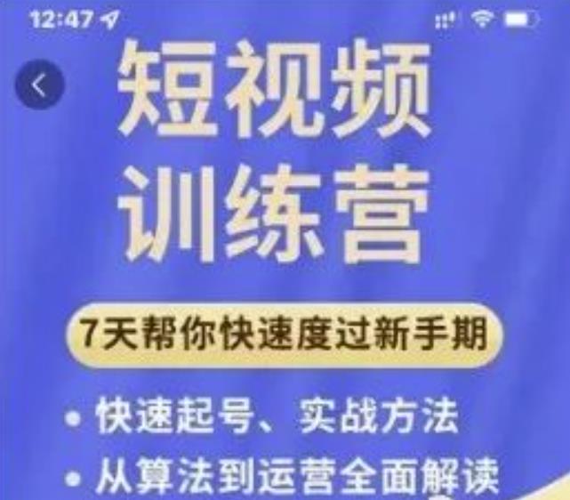 成哥从入门到精通7天短视频运营训练营，理论、实战、创新共42节课-辉硕副业