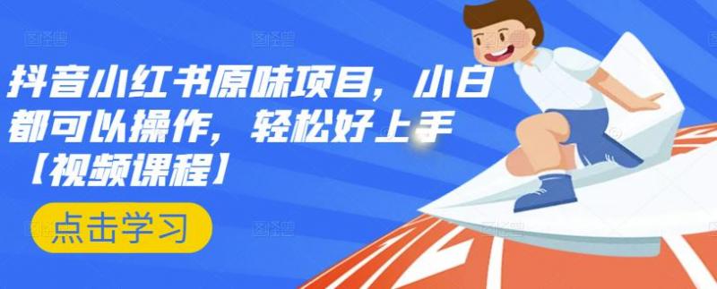 抖音小红书原味项目，小白都可以操作，轻松好上手【视频课程】-辉硕副业