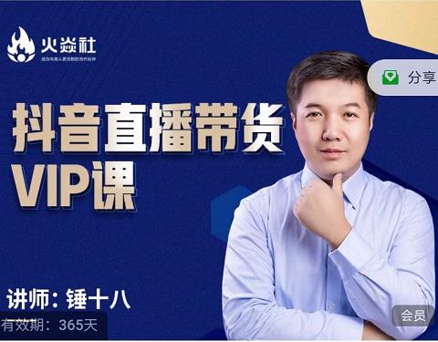 锤十八-抖音直播带货VIP课，专注直播带货有效盈利模式-辉硕副业