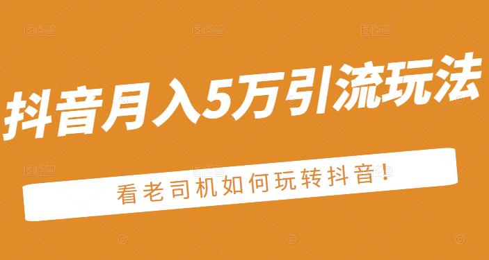 老古董·抖音月入5万引流玩法，看看老司机如何玩转抖音(附赠：抖音另类引流思路)-辉硕副业