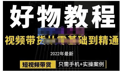 锅锅老师好物分享课程：短视频带货从零基础到精通，只需手机+实操-辉硕副业