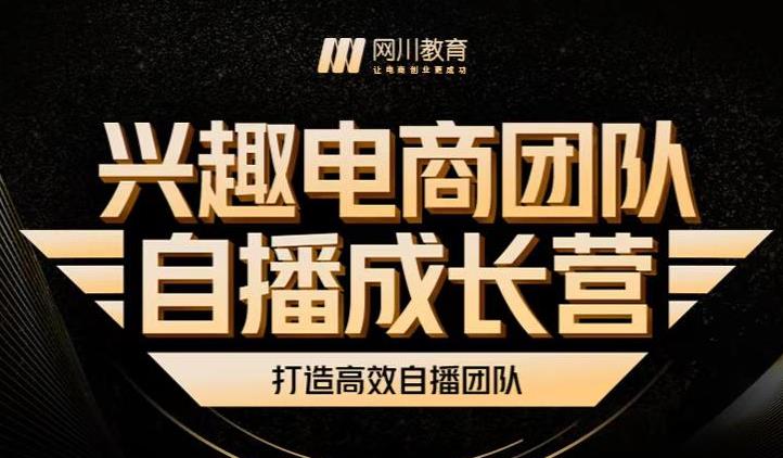 兴趣电商团队自播成长营，解密直播流量获取承接放大的核心密码-辉硕副业