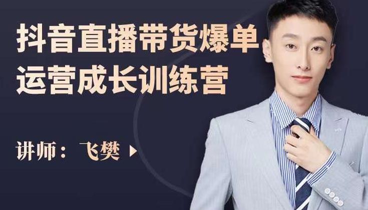 飞樊：抖音直播带货爆单运营成长训练营，手把手教你玩转直播带货-辉硕副业