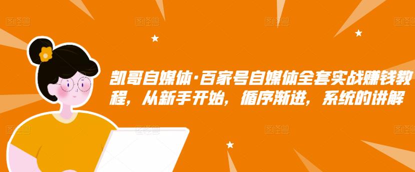 凯哥自媒体·百家号自媒体全套实战赚钱教程，从新手开始，循序渐进，系统的讲解-辉硕副业