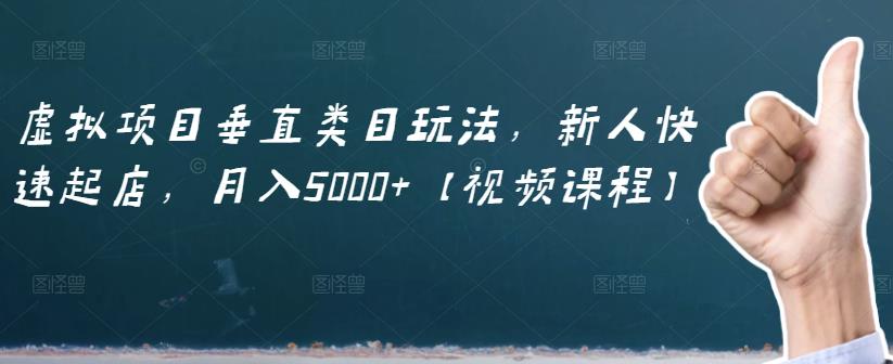 虚拟项目垂直类目玩法，新人快速起店，月入5000+【视频课程】-辉硕副业