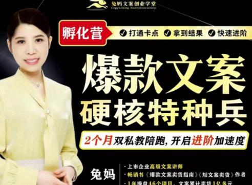 兔妈·爆款文案硬核特种兵孵化营，实现了每个月2000-30000+的副业增收-辉硕副业