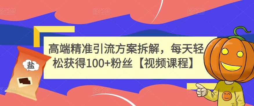 高端精准引流方案拆解，每天轻松获得100+粉丝【视频课程】-辉硕副业