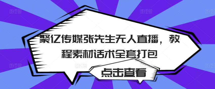 聚亿传媒张先生无人直播，教程素材话术全套打包-辉硕副业