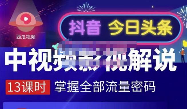 嚴如意·中视频影视解说—掌握流量密码，自媒体运营创收，批量运营账号-辉硕副业