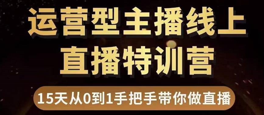 直播电商运营型主播特训营，0基础15天手把手带你做直播带货-辉硕副业