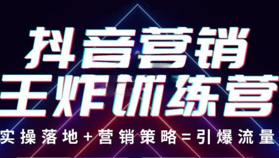 抖音营销王炸训练营，实操落地+营销策略=引爆流量（价值8960元）-辉硕副业