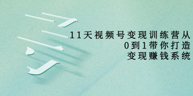 11天视频号变现训练营，从0到1打造变现赚钱系统（价值398元）-辉硕副业
