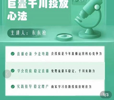 巨量千川优化师投放实操课，学会投放，稳定直播，稳定增产-辉硕副业