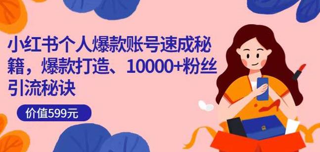 小红书个人爆款账号速成秘籍，爆款打造、10000+粉丝引流秘诀-辉硕副业
