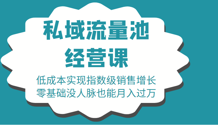 16堂私域流量池经营课：低成本实现指数级销售增长，零基础没人脉也能月入过万-辉硕副业