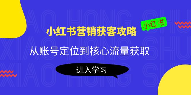 小红书营销获客攻略：从账号定位到核心流量获取，爆款笔记打造-辉硕副业