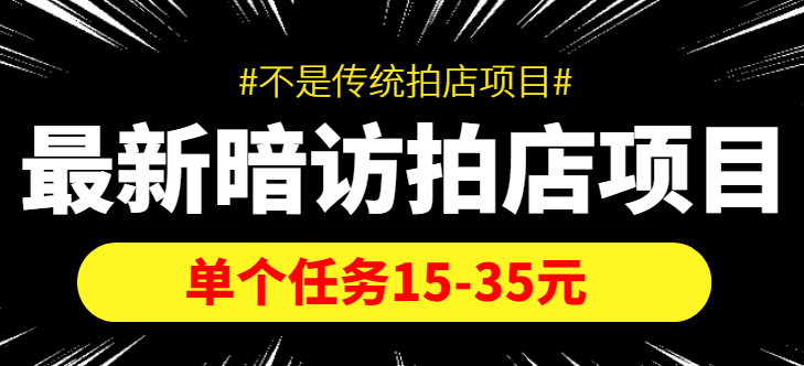 最新暗访拍店信息差项目，单个任务15-35元（不是传统拍店项目）-辉硕副业