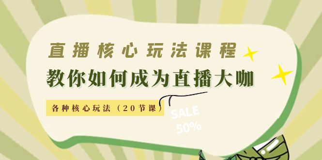 直播核心玩法：教你如何成为直播大咖，各种核心玩法（20节课）-辉硕副业