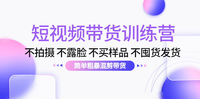 短视频带货训练营：不拍摄 不露脸 不买样品 不囤货发货 简单粗暴混剪带货（第三期）-辉硕副业