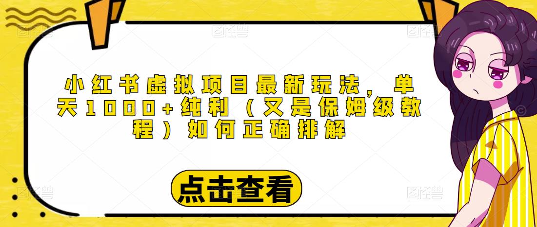 小红书虚拟项目最新玩法，单天1000+纯利（又是保姆级教程文档）-辉硕副业
