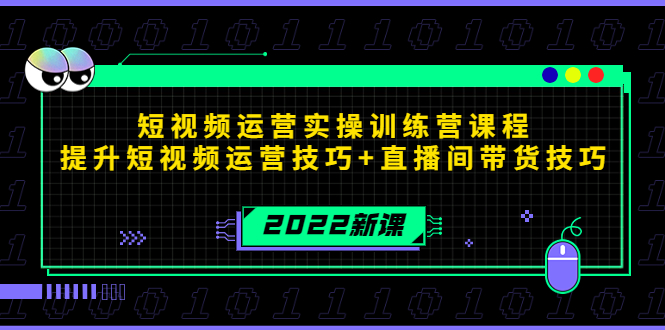 2022短视频运营实操训练营课程，提升短视频运营技巧+直播间带货技巧-辉硕副业