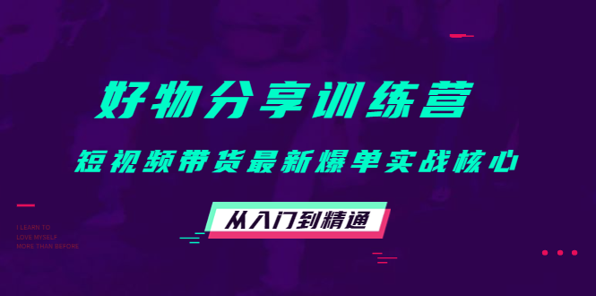 好物分享训练营：短视频带货最新爆单实战核心，从入门到精通-辉硕副业