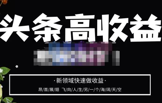 头条高收益批量操作，2023新领域快速做收益，头条号零基础轻松上手-辉硕副业