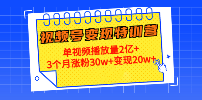 21天视频号变现特训营：单视频播放量2亿+3个月涨粉30w+变现20w+（第14期）-辉硕副业
