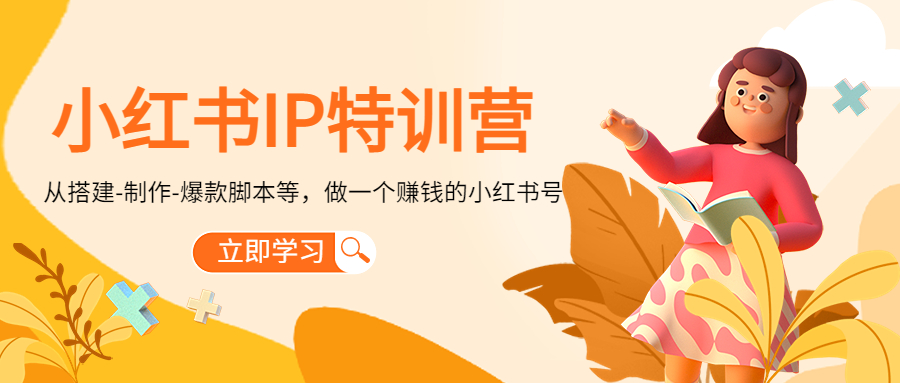 小红书IP特训营：从搭建-制作-爆款脚本等等，做一个赚钱的小红书号-辉硕副业