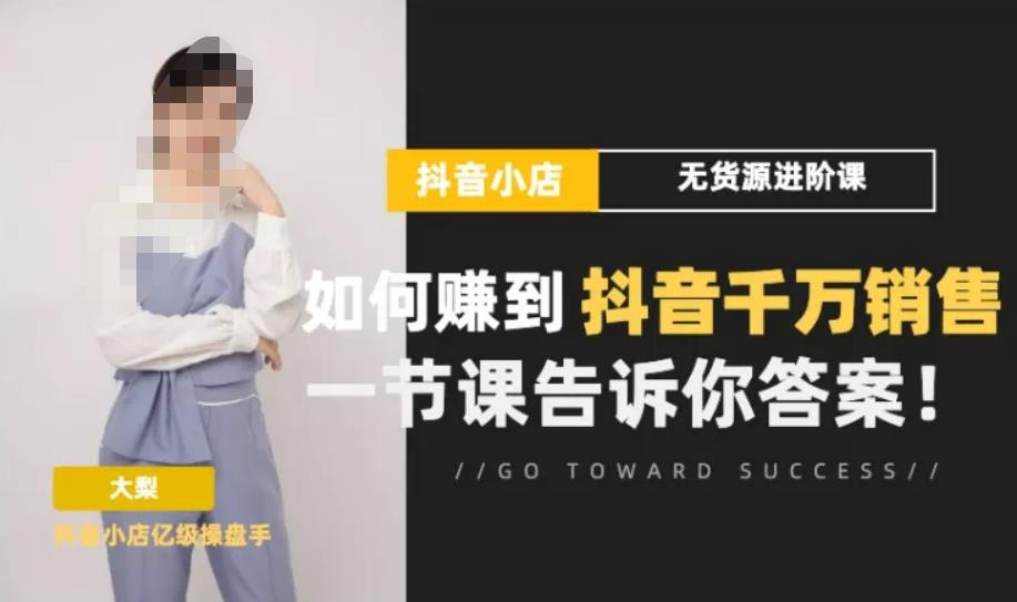 梨子会·抖店无货源进阶冲刺课，如何赚到抖音千万销售，这套课程会告诉你答案-辉硕副业