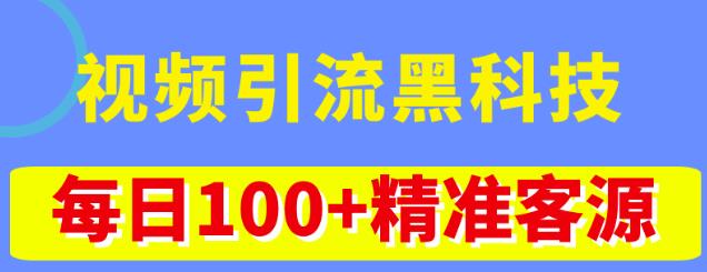视频引流黑科技玩法，不花钱推广，视频播放量达到100万+，每日100+精准客源-辉硕副业