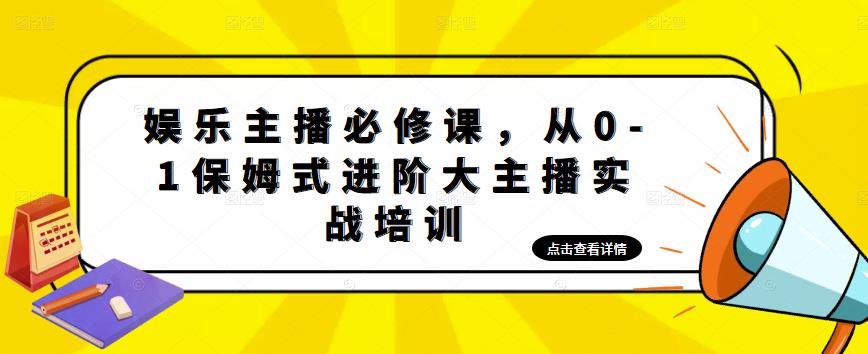 娱乐主播必修课，从0-1保姆式进阶大主播实战培训-辉硕副业