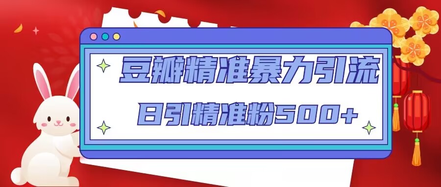 豆瓣精准暴力引流，日引精准粉500+【12课时】-辉硕副业