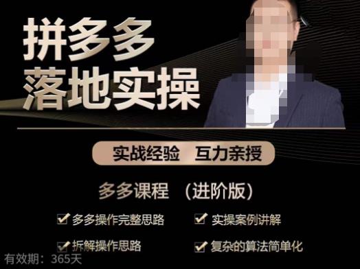 拼多多实战篇·落地实操：多多操作完整思路+实操案例讲解+拆解操作思路+复杂的算法简单化-辉硕副业