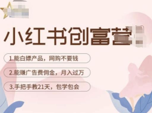 小红书创富营-教小红书带货，陪跑21天，教你赚广告费佣金，月入过万-辉硕副业